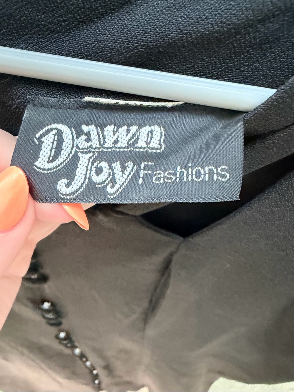 Dawn joy fashions Black Button-Down Midi Dress with Strappy Neckline - Picture 2 of 2